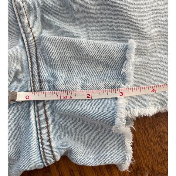 Sears R 1893 Roebuck & Co Distressed Jean Denim Shorts 14 Bird Leaf Embroidered - Picture 9 of 10